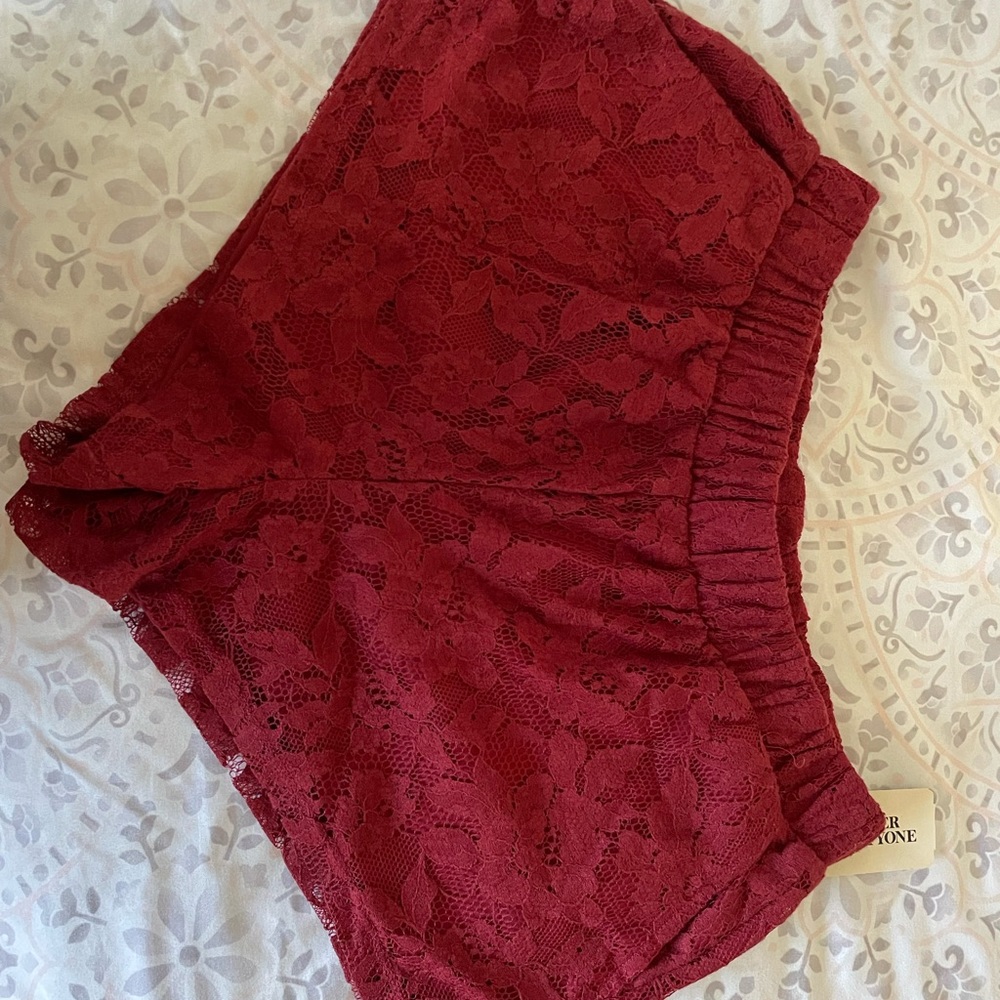 Forever 21 burgundy lace shorts